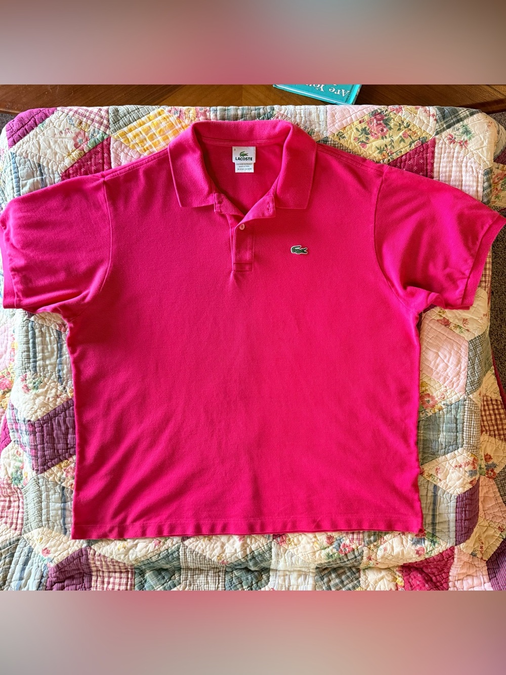 Lacoste Classic Fit Pique Polo Shirt Men's Size 8 (3XL) Hot Pink